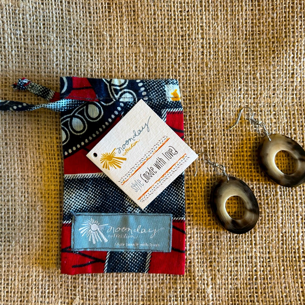 Noonday Collection cow horn hoop earrings